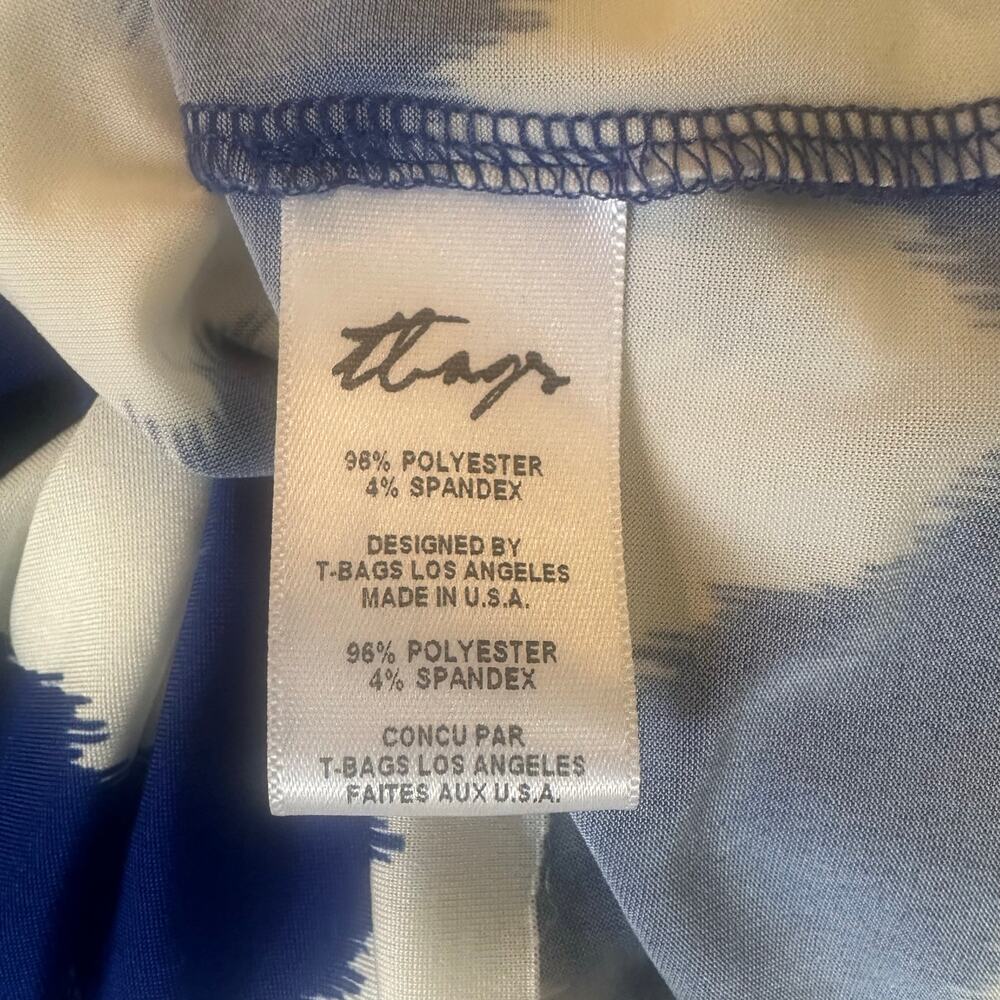 T-Bags Los Angeles Blue and White Chevron Print Jersey Maxi Dress sz XS - Picture 16 of 16